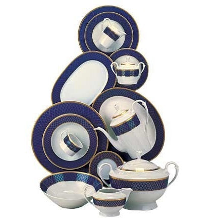 Cobalt Royal - Complete Porcelain Dinner and Coffee Set for 12 Persons, 68 pieces LP-812-G.