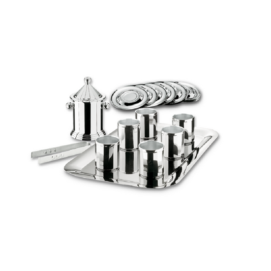 KING - Stainless Steel Whiskey Tumblers Set for 6 persons, 15 pieces LS-190