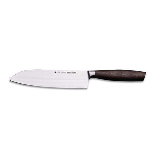 SANTOKU KITCHEN KNIFE (16 cm) - SMOKED OAK  KSW-016